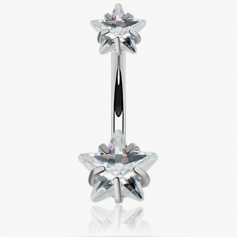Stainless steel  Star Crystal Belly jewelry